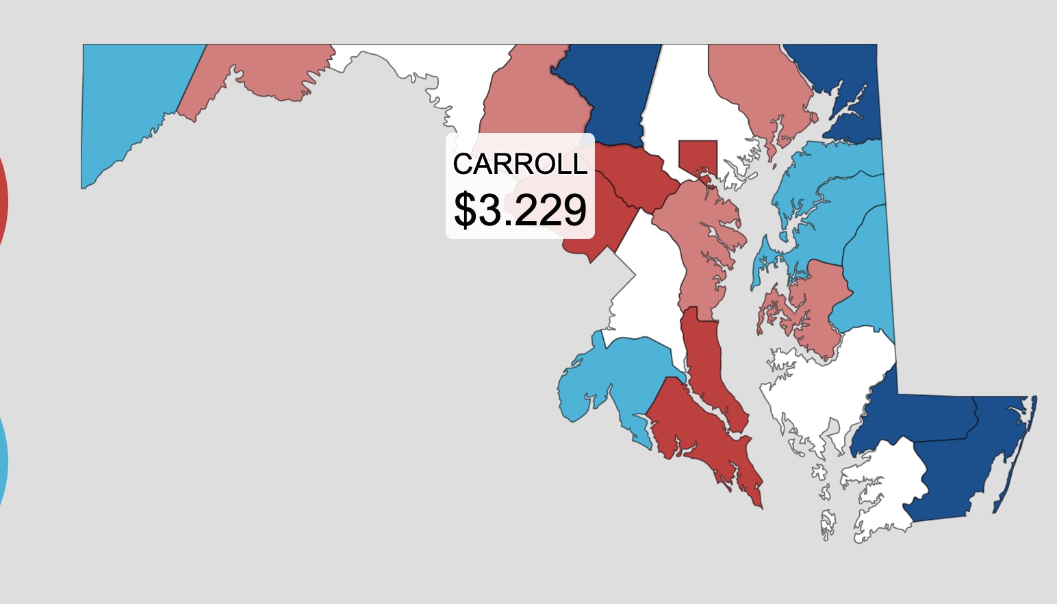 The average price of gas in Carroll County is the lowest in the state of Maryland on February 27th