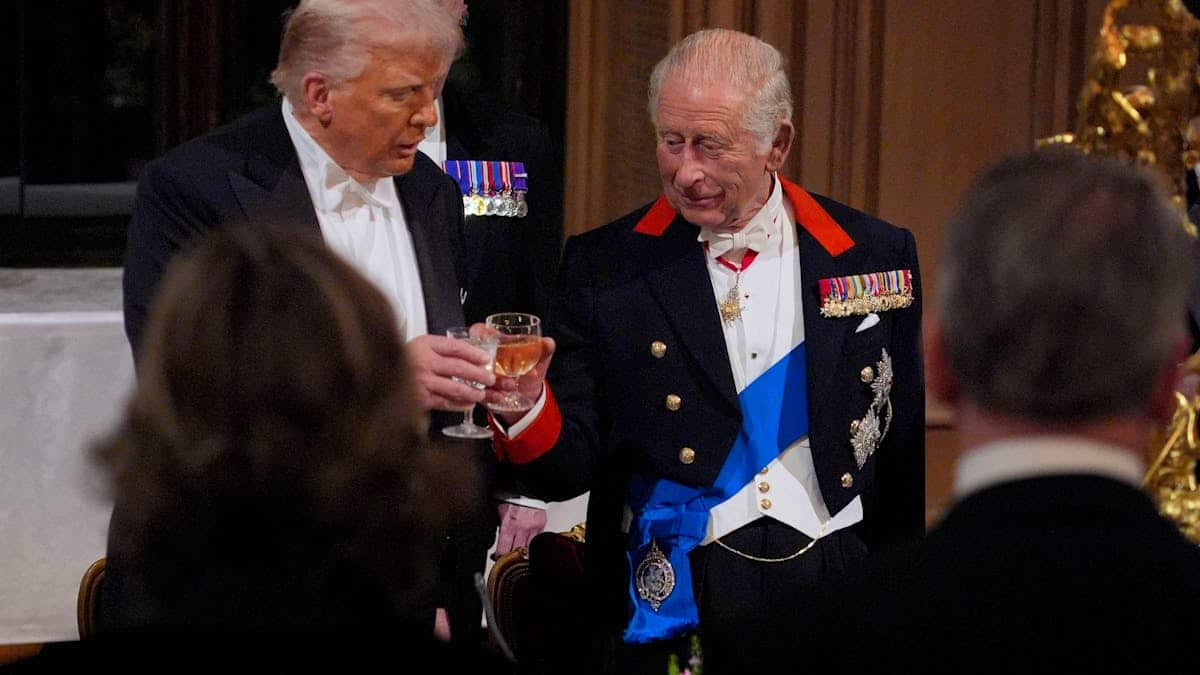 Charles III and Donald Trump welcomes dinner