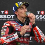Marc Marquez (Ducati) wins the sprint in the rain