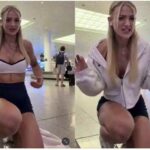 In scantily clad, a passenger almost got stuck on the ground