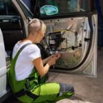 At the garage, repairing costs much less than replacing